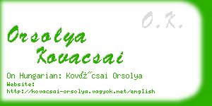 orsolya kovacsai business card